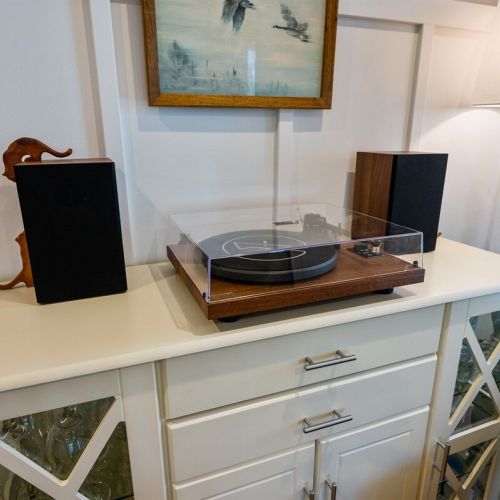 Enjoy our record player and vinyl music library.
