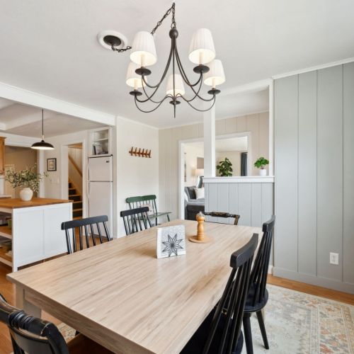 The dedicated dining room seats six and sets the scene for everything from slow breakfasts to lively dinner conversations-perfect for gathering, entertaining, and making memories.