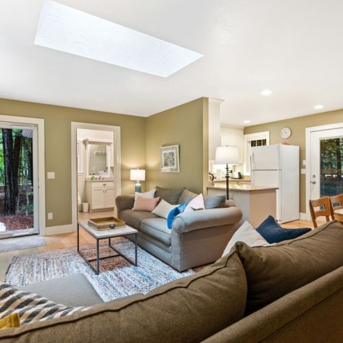 The property is a short drive from downtown Egg Harbor, allowing guests to enjoy both the tranquility of their private retreat and the excitement of local attractions. The area boasts beautiful parks, art galleries, and numerous outdoor activities such as hiking, boating, and golfing.