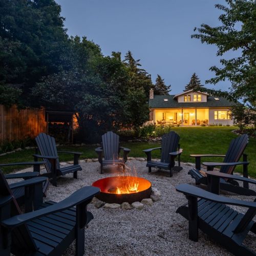 Gather around a fire for smores near our own Door County sweet cherry tree.  (Firewood provided.)