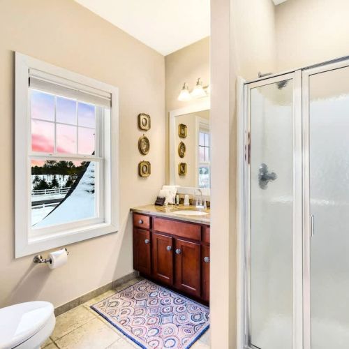 Bedroom #1 boasts a comfortable king sized and large whirlpool tub with en suite bathroom.