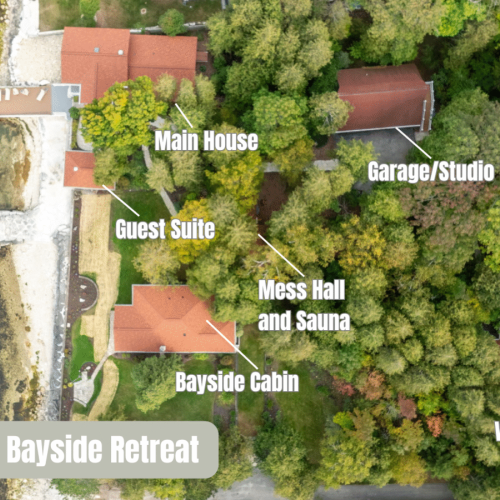 The Bayside Cabin is one of 4 individual guest homes located on the property. Guests will have full access to the private Bayside Cabin and shared access to outdoor amenities such as the electric sauna, fire pit, and lakefront access