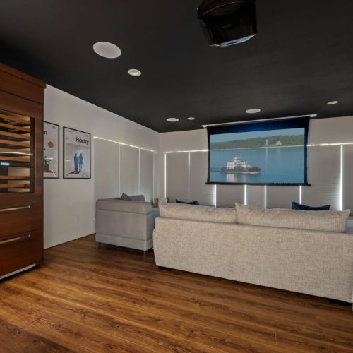 From movie nights to game days, the spacious couch is perfect for group fun. Prefer quiet moments? Relax with a book while enjoying the property’s beautiful views.