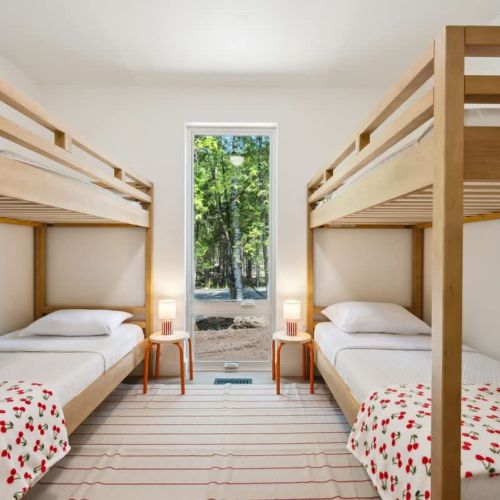 Featuring two twin-over-twin bunks and playful bedding, the third bedroom is perfect for younger guests or groups of friends.