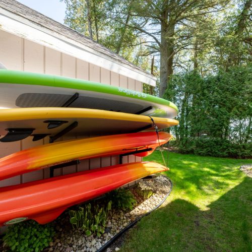 Two Old Town Twister sit-on-top kayaks are available for your use in the warmer months, along with two Solstice stand-up paddle boards.