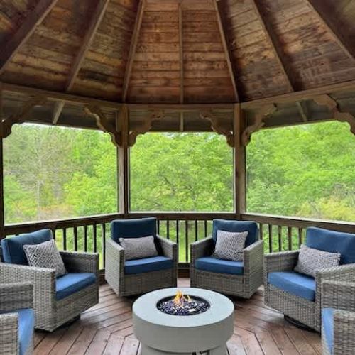 Gather your crew and unwind under the gazebo lights.