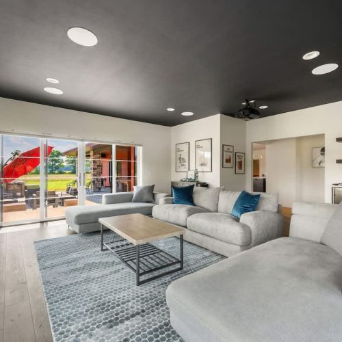 From movie nights to game days, the spacious couch is perfect for group fun. Prefer quiet moments? Relax with a book while enjoying the property’s beautiful views.