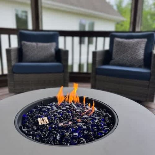 Warm up your evening with a cozy fireside chat.