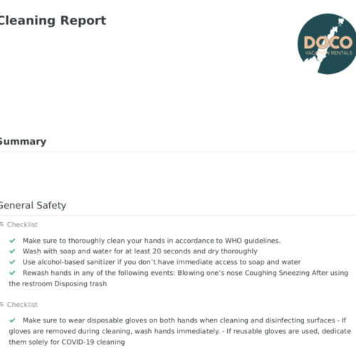 Ensuring comprehensive sanitation protocols are applied across properties is critical now, more than ever.

This checklist has been built with your safety in mind and was been compiled with resources from the CDC, World Health Organization and EPA.