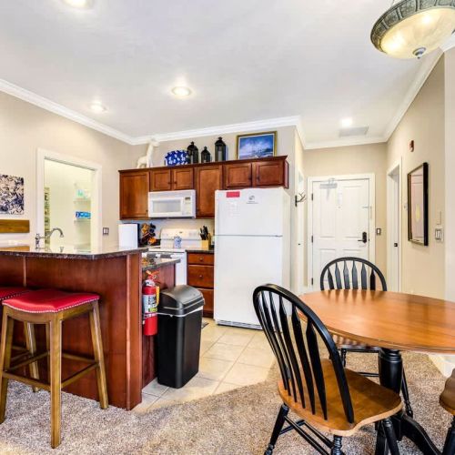 Enjoy an eat-in kitchen, perfectly situated to prepare all of your basic meals and snacks.