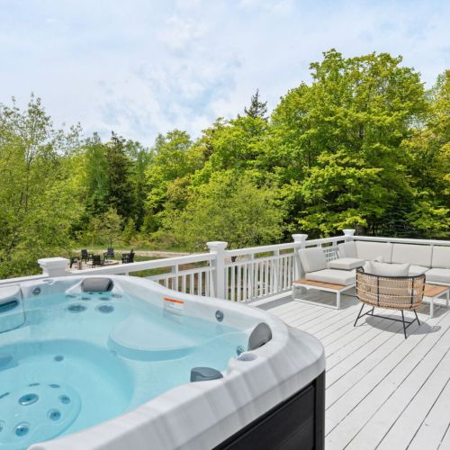 Indulge in the ultimate relaxation in the jacuzzi hot tub.