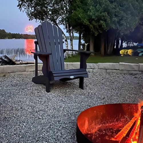 Enjoy bonfire nights with a front-row seat to lakeside fireworks.