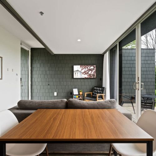 Fully stocked and smartly laid out. The efficient kitchenette includes everything you need for easy meals and late-night snacks.