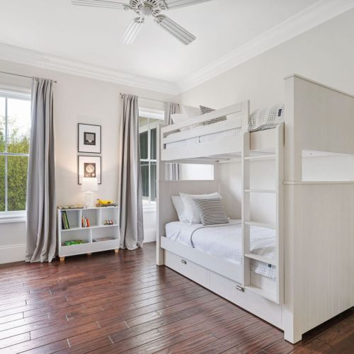 Bedroom #3 features a set of twin bunk beds, perfect for kids, or kids at heart!