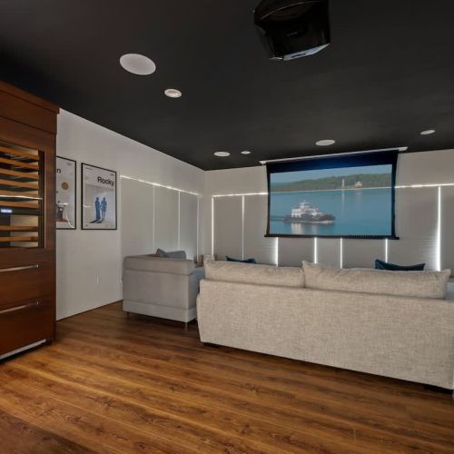 From movie nights to game days, the spacious couch is perfect for group fun. Prefer quiet moments? Relax with a book while enjoying the property’s beautiful views.