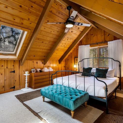 The main bedroom features a comfy king bed and hotel-quality linens.